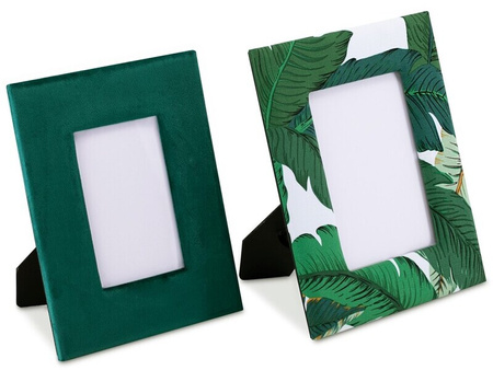ZESTAW DWÓCH RAMEK NA ZDJĘCIA BUTELKOWA ZIELEŃ\TROPIKALNE LIŚCIE NOWOCZESNA REGULOWANA