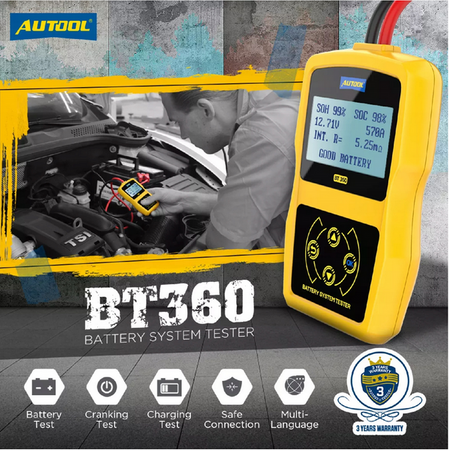 TESTER DO BATERII AKUMULATORÓW 12V AUTOOL BT360 PL