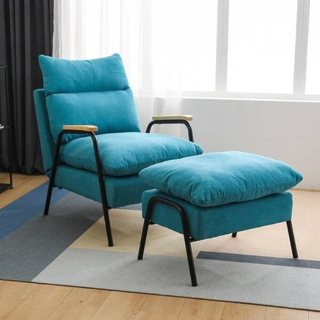 FOTEL Z PODNÓŻKIEM OSLO ROZKŁADANY REGULOWANY LEŻANKA Z PODUSZKAMI