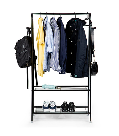 STOJAK NA UBRANIA WIESZAK REGAŁ STOJĄCY PÓŁKI GARDEROBA 160 X 100 CM