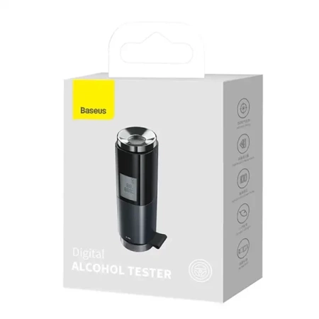 Elektroniczny alkomat Baseus Digital Alcohol Tester, bezustnikowy, LCD (czarny)
