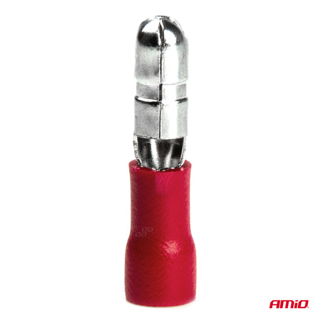 Konektory izolowane męskie okrągłe walcowe 4mm 0.5-1.5mm2 10A 10 szt. AMIO-03071