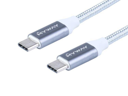 Kabel MYWAY do ładowania i synchronizacji, w oplocie z mikrofibry, 120 cm, USB-C > USB-C v3.0