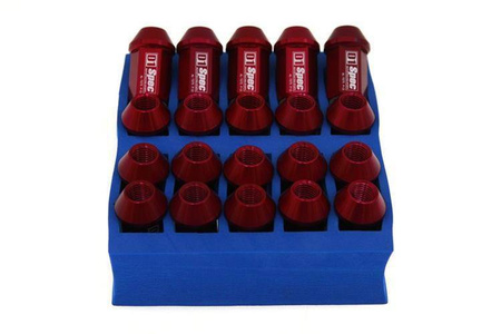 Nakrętki M12x1.5 Alu 40mm D1Spec Orginal Red Stożek