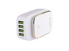 Ładowarka sieciowa MYWAY 4x USB 4.4A z dotykową lampką LED + adaptery - wtyczki do gniazd EU, UK i USA