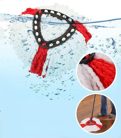 WKŁADY DO MOPA OBROTOWEGO GŁOWICE NAKŁADKI TRÓJKĄTNE MIKROFIBRA 6 SZT