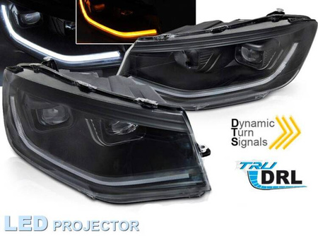 Lampy reflektory FULL LED BLACK do VW CADDY 2020-