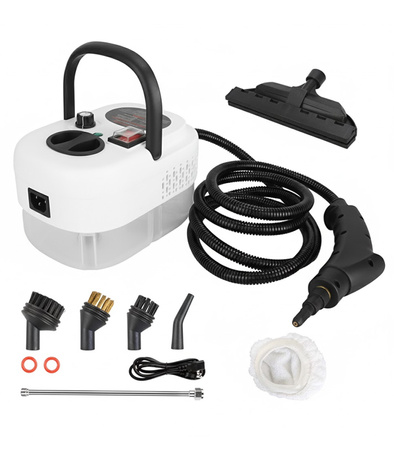 MYJKA PAROWA 1500 W BIAŁA PAROWNICA CZYŚCIK URZĄDZENIE CZYSZCZĄCE ZASILANE DO MYCIA CZYSZCZENIA KUCHNI ŁAZIENKI RÓŻNYCH POWIERZCHNI