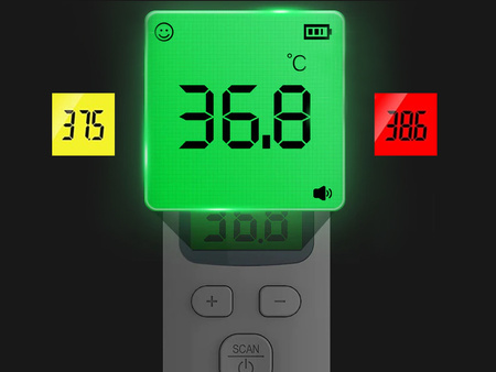 TERMOMETR BEZDOTYKOWY NA PODCZERWIEŃ LEKARSKI MEDYCZNY DUŻY CYFROWY WYŚWIETLACZ