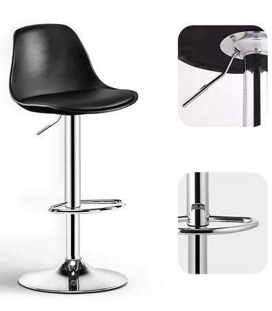 KRZESŁO BAROWE HOKER STOŁEK BAROWY KUCHENNY OBROTOWY REGULOWANY EKOSKÓRA DO DOMU RESTAURACJI BARU WYSPY KUCHENNEJ