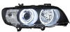 Reflektory lampy przednie BMW X5 BLACK xenon ringi