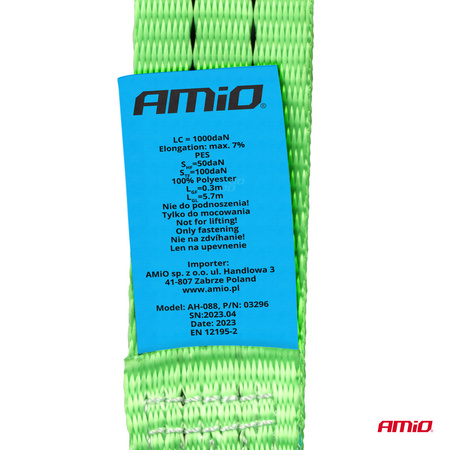 Pas transportowy z napinaczem 2000kg 38mm 6m AMIO-03296