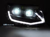 Reflektory LED TUBE LIGHT BLACK DRL SEQ do VW T6 2015–2019