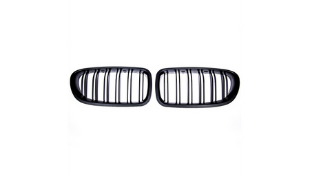 Grill sportowy podwójne żeberka Matt Black  BMW 5 (F10) Sedan (F11) Touring 2010-2018