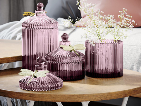 ORGANIZER NA BIŻUTERIĘ KOSMETYKI DROBIAZGI SZKLANY MAŁY POJEMNIK POKRYWKA OZDOBNA WAŻKA