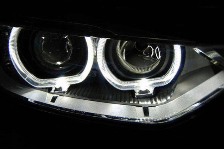 Reflektory lampy przednie BMW F30 F31 Angel Eyes LED Black