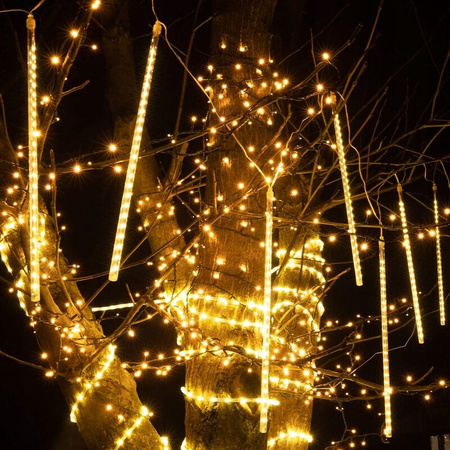 LAMPKI ZEWNĘTRZNE 288 LED METEORY 50CM SPADAJĄCY ŚNIEG SOPLE DESZCZ