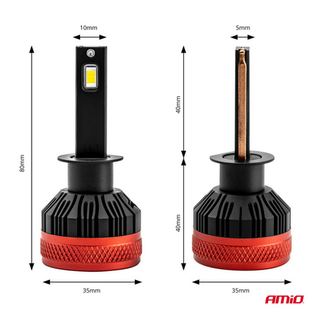Żarówki samochodowe LED seria X3 H1 6500K Canbus AMIO-02977