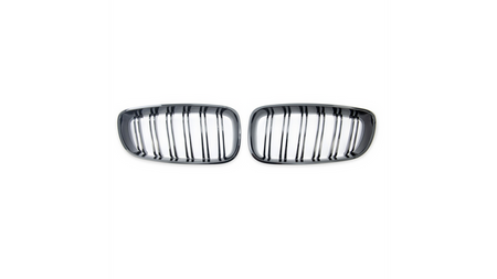 Grill sportowy podwójne żeberka Gloss Black  BMW 1 (F20, F21) Hatchback Facelift 2015-2019