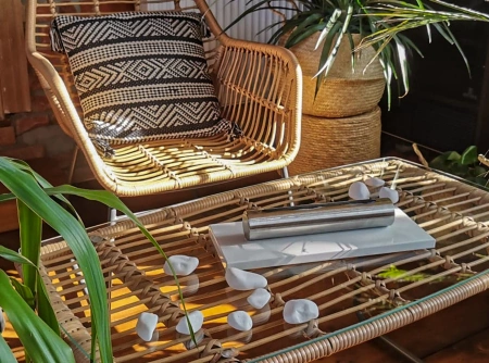 Biokominek Stainless Biały Połysk