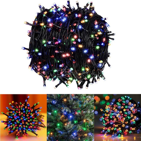 LAMPKI CHOINKOWE 200 LED ZEWNĘTRZNE WEWNĘTRZNE 20M OŚWIETLENIE ŚWIĄTECZNE