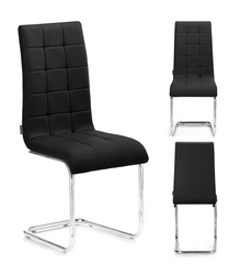 KRZESŁO ALCANDER NOWOCZESNE EKOSKÓRA SALON JADALNIA CZARNE