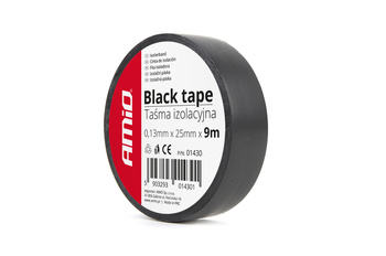 Taśma izolacyjna czarna szkot 25mm x 9m AMIO-01430