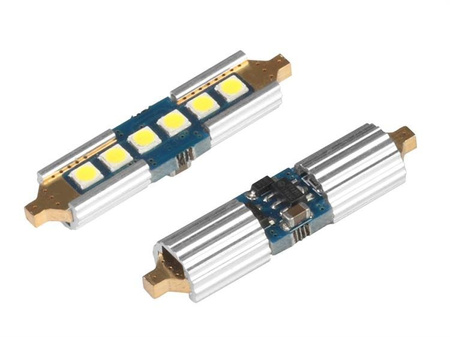 Żarówka VISION Festoon SV8.5 39mm 12/24V 6x 3030 SMD LED, nonpolar, CANBUS, biała, 2 szt.
