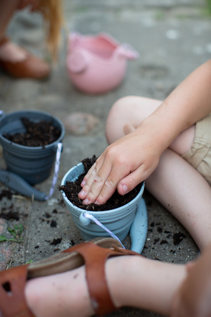 Silikonowe Wiaderko z łopatką Scrunch - Błękitny