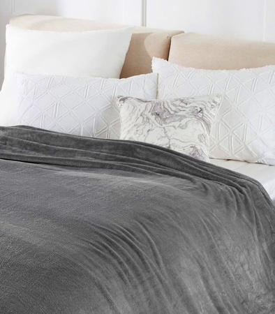 KOC ELEKTRYCZNY GRZEJĄCY 180 X 160 DUŻY MIĘKKI CIEPŁY SZARY Z PILOTEM DWUOSOBOWY Z TIMEREM