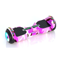 DESKOROLKA ELEKTRYCZNA HOVERBOARD DESKA CAMOUFLAGE POWDER 6,5” DUŻE KOŁA ŚWIECĄCE LED BLUETOOTH MUZYKA DLA DZIECI MŁODZIEŻY DOROSŁYCH