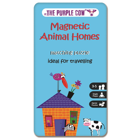 Gra magnetyczna The Purple Cow - Puzzle Zwierzęta i ich domy