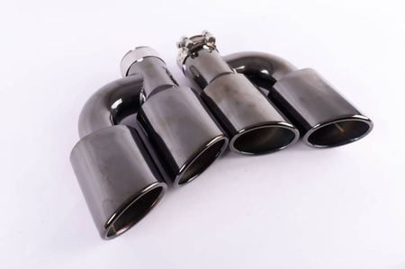 KOŃCÓWKI TŁUMIKA AUDI A4 B8, KPL BLACK TITANIUM