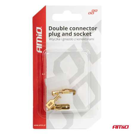 Wtyczka gniazdo kostka zł?
cze elektryczne 2 PIN + konektory AMIO-03512