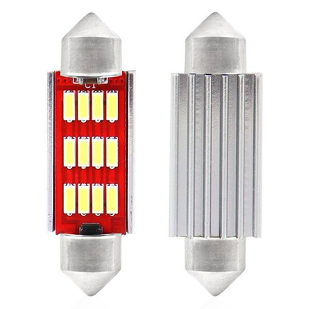Żarówki LED CANBUS 4014 12SMD Festoon C5W C10W C3W 41mm White 12V 24V AMIO-02191