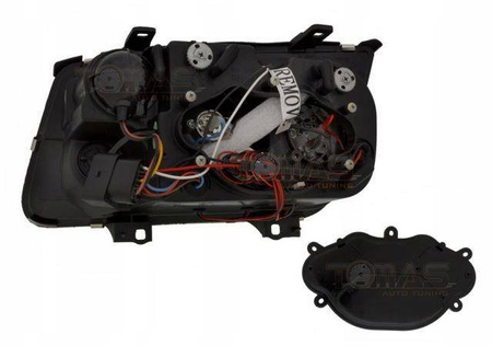 Reflektory lampy przednie VW Bora BLACK RINGI