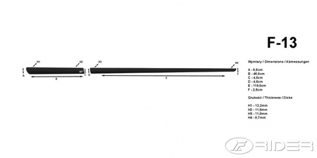 Toyota Auris 3D 2006-2013 listwy boczne