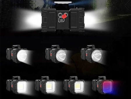 LATARKA AKUMULATOROWA LED MOCNA SZPERACZ REFLEKTOR USB DWUSTRONNA WODOODPORNA POWERBANK