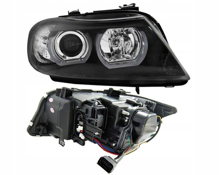 Reflektory BMW E90/E91 05-08 black ringi led 3d xenon