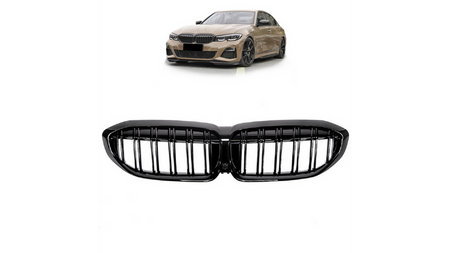Grill sportowy podwójne żeberka Gloss Black  BMW 3 (G20) Sedan (G21) Touring przed liftem 2019-2022