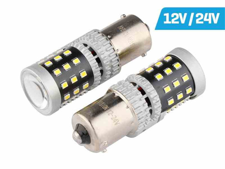 Żarówka VISION R5W/R10W BA15s 12/24V 39x 2016 SMD LED, nonpolar, CANBUS, biała, 2 szt.