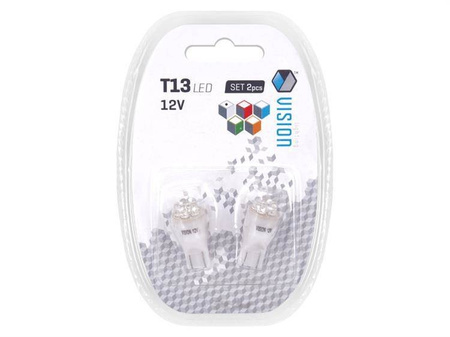 Żarówka VISION T13 (W2.1x9.5d) 12V 6x 3mm LED, biała, 2 szt.