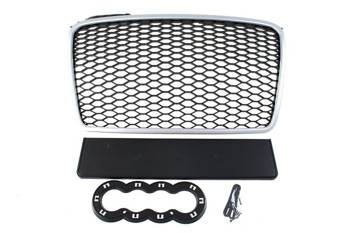 GRILL AUDI A4 B7 RS-STYLE SILVER-BLACK (04-08)