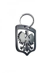 Brelok stalowy - Polska (czarny)