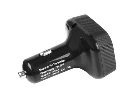 Transmiter FM LED + HandsFree + woltomierz 8-30V + ładowarka 2x USB 3.4A
