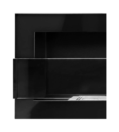 Biokominek wiszący z szybą 1200x400 czarny połysk