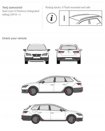Bagażnik dachowy belki Seat Leon ST/X-PerienceDARK