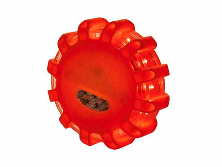 Lampa - flara ostrzegawcza 12 LED + 3 LED, mocowana na magnes i hak, zasilanie 3x AAA, pomarańczowa