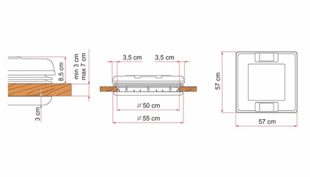 Okno dachowe kampera przyczepy Vent 50cm Fiamma