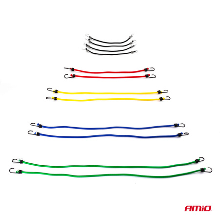 Linki elastyczne gumy do mocowania bagażu zestaw komplet 12 szt. AMIO-02836